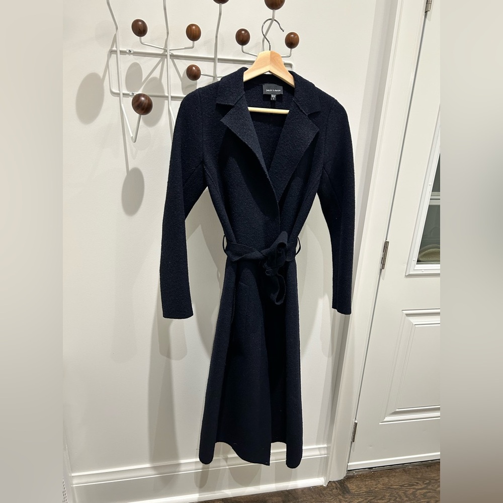 Navy Wool Judith & Charles Wrap Coat